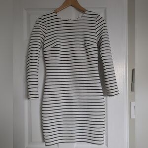 Dynamite Black and White Striped Long Sleeve Dress